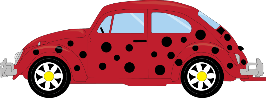 Fully designed lady bug volkswagon beatle